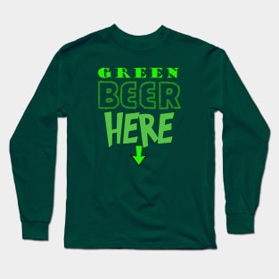 Here For The Beer Funny Men St Patricks Day Leprechaun Long Sleeve T-Shirt